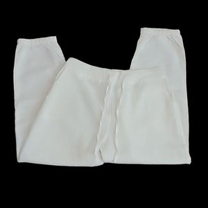 Xiao Jiang  White Linen Capri Pants